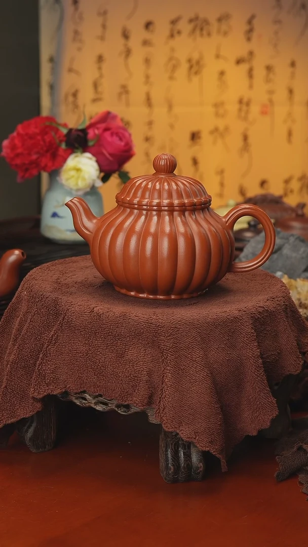 茶壶紫砂潘壶 金黄朱泥