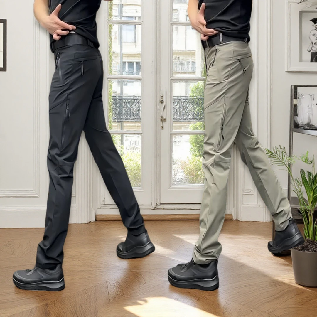 冲锋裤直筒运动户外防风工装裤轻奢百搭长裤男士秋冬男式裤子登山