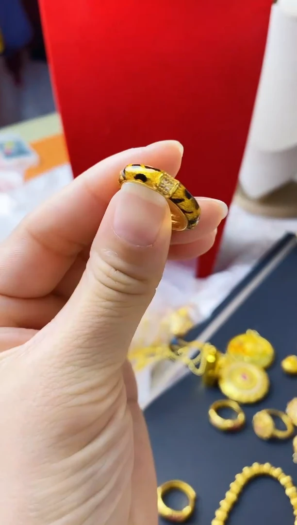 合金无007豹纹戒指
