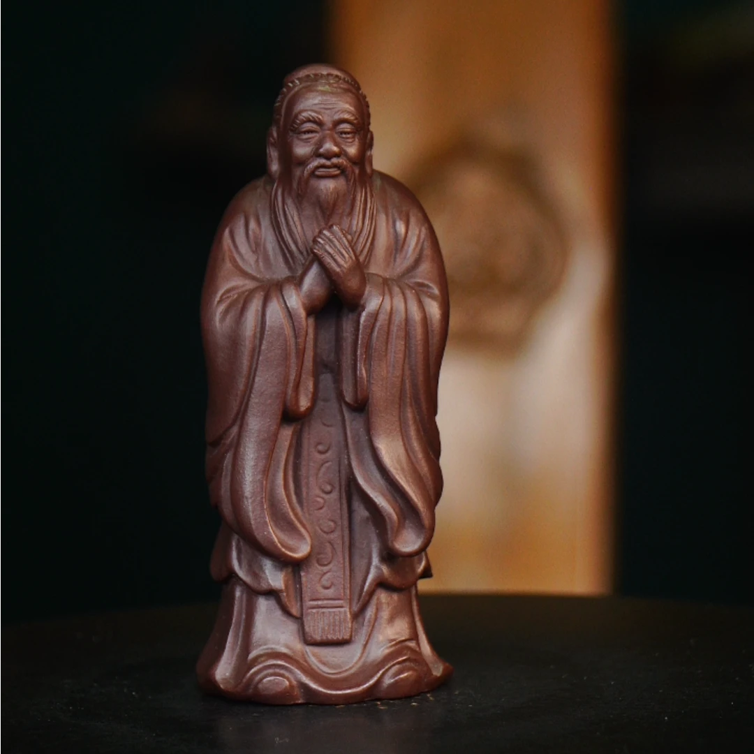 孔子 宜兴紫砂茶宠摆件
