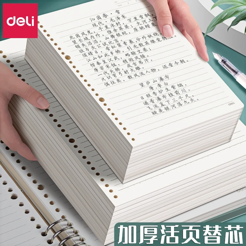 得力活页替芯b5a4a5活页替芯20孔26孔30孔活页本替换芯英语错题方