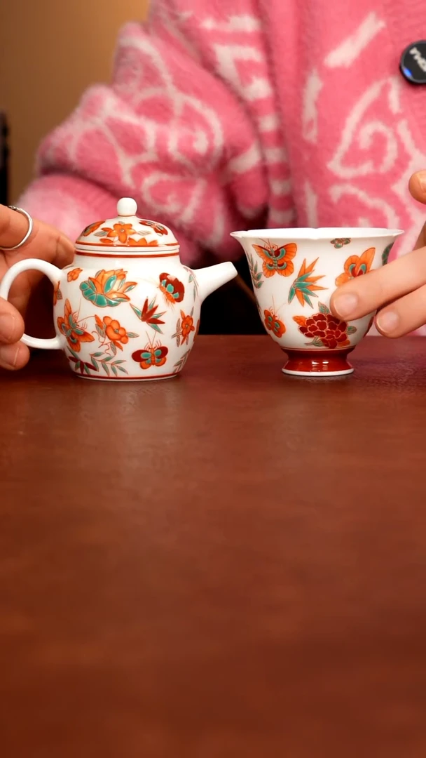 摆件陶景德镇瓷器，青花瓷手绘茶具~