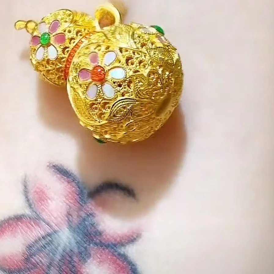 黄金足金999 精美螺钿福气葫芦黄金吊坠高级感满满送礼贵气好物