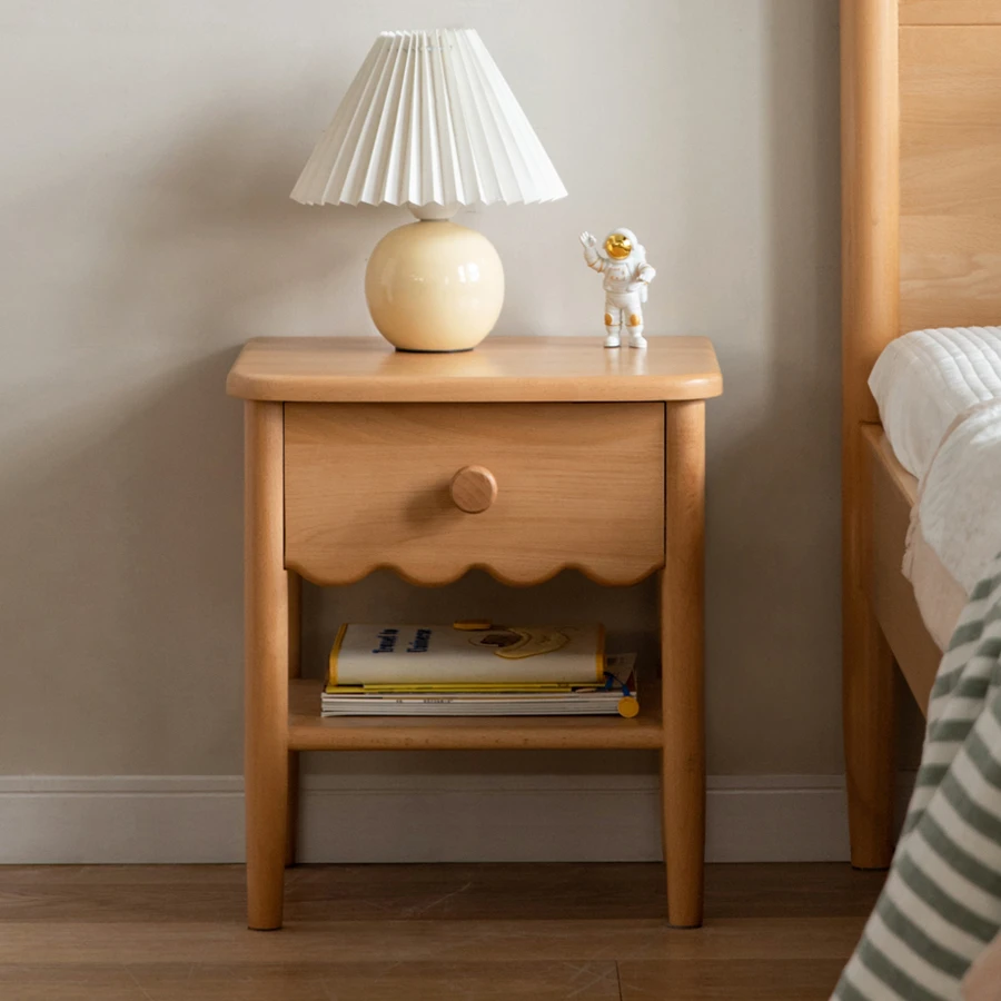 源氏木语实木儿童床头柜现卧室小柜子储物柜家用床边收纳柜Y94A05