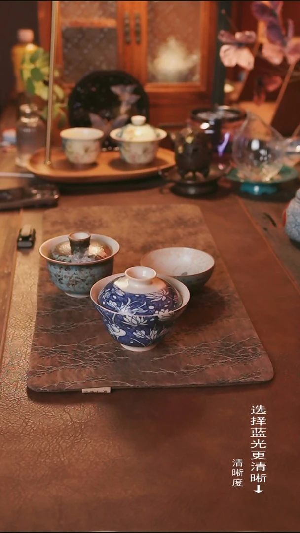 苏打釉一路联科盖碗