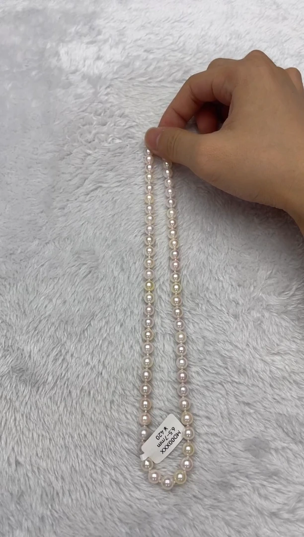 海水珍珠银S925镶嵌项链AK6.5-7mm