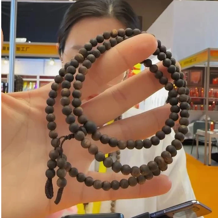 【Y-8mm-母树多圈-27克+】海南莺歌绿奇楠沉香乌身虫漏多样性发一