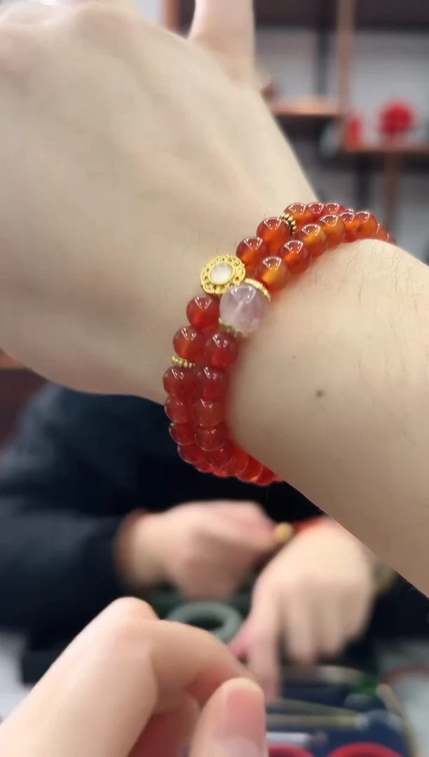 【闪购商品】玛瑙/玉髓手链未镶嵌双圈-112204