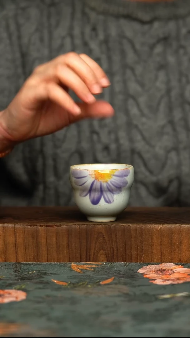 杯釉下彩手工手绘同款陶器