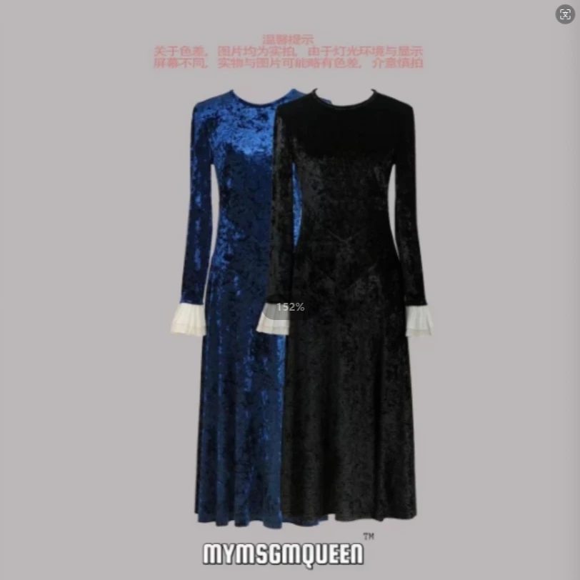 法式复古丝绒连衣裙