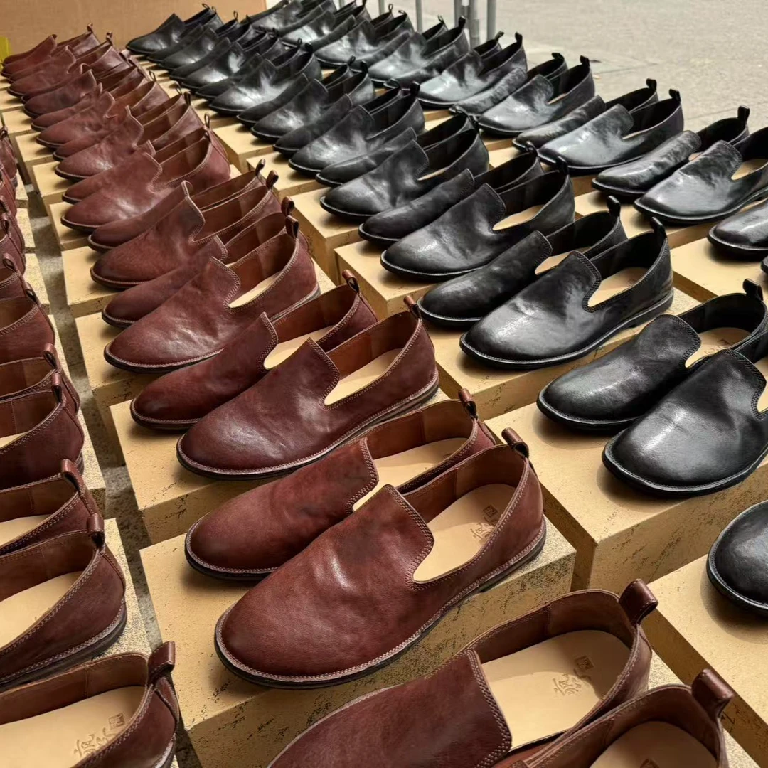 【大漂亮推荐】疯子张2025年新款休闲百搭复古时尚马皮鞋#2653-1