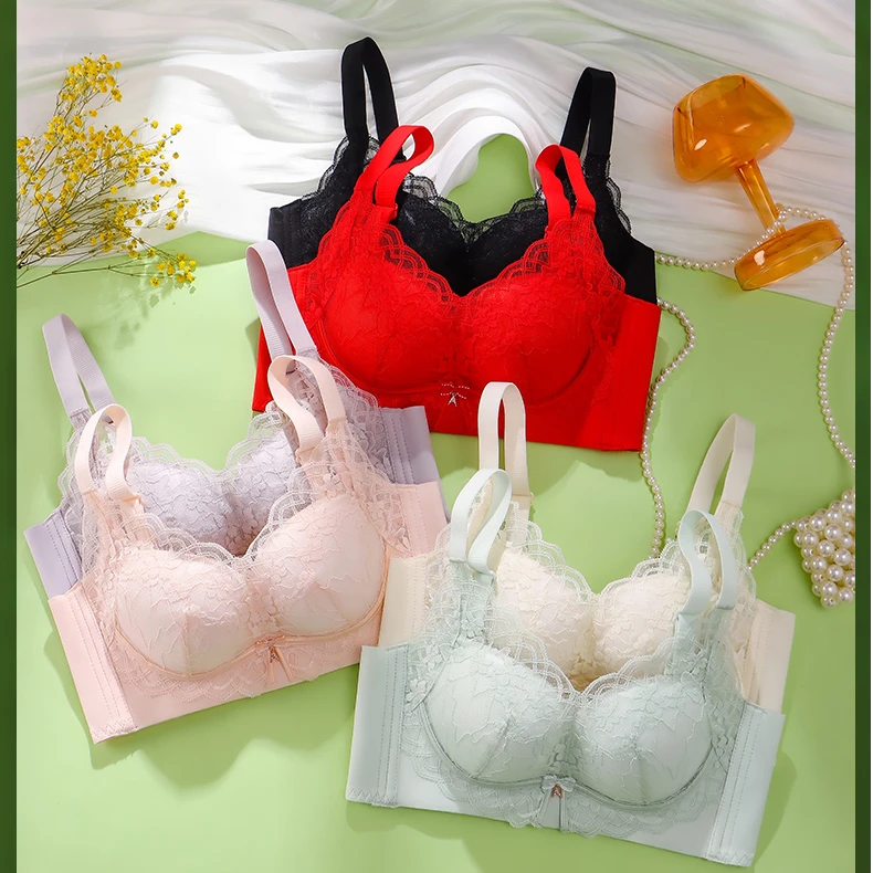 【星空】AB杯中厚1.5小胸聚拢文胸承上托防下垂收副乳蕾丝内衣