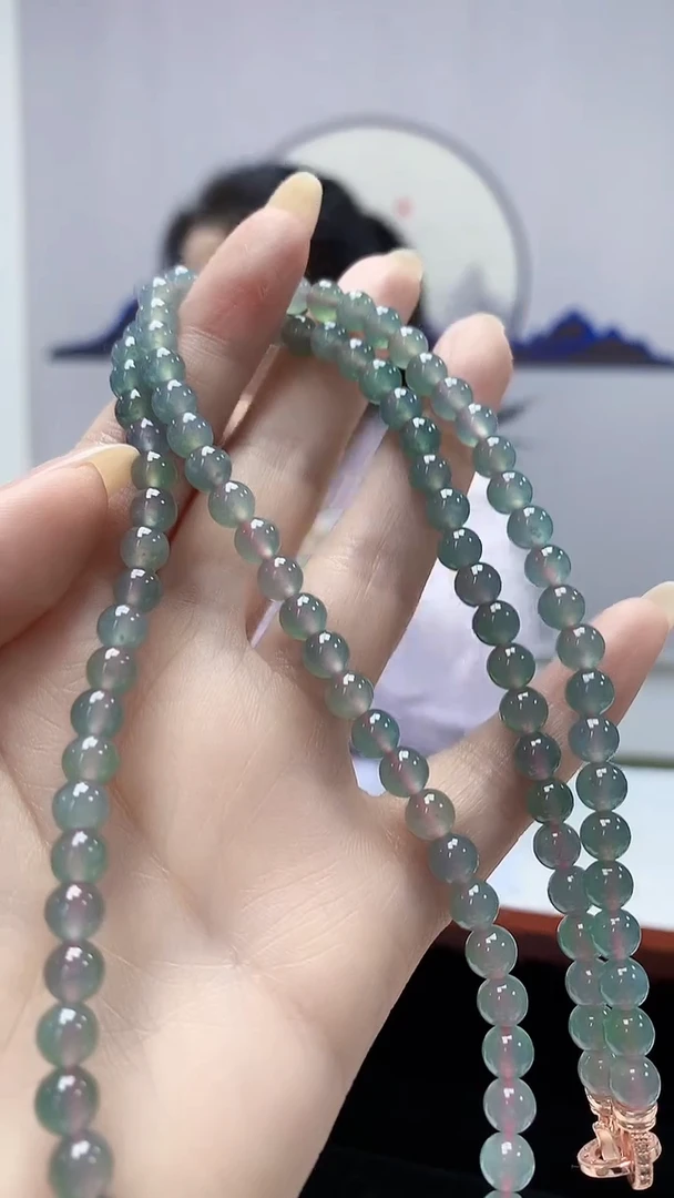 【闪购商品】定制翡翠未镶嵌4902DD-毛货珠链65