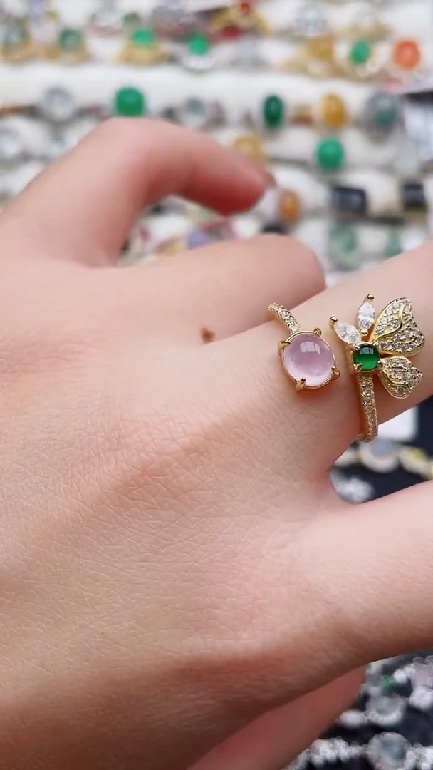 银S925镶嵌戒指翡翠80