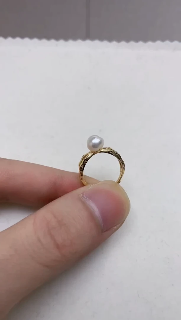 银S925镶嵌戒指海水珍珠