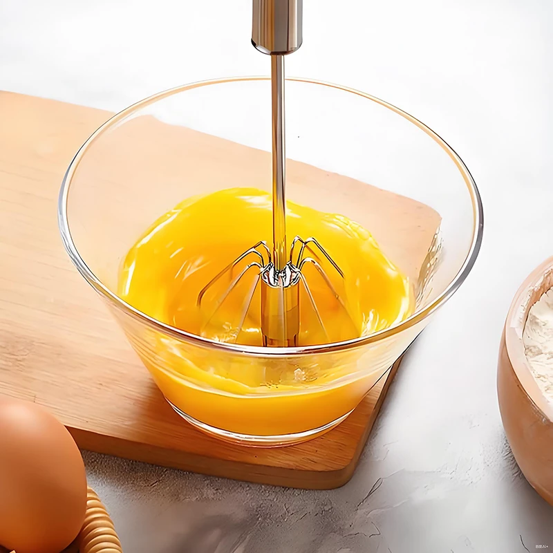 316不锈钢半自动打蛋器手持按压家用手动鸡蛋搅拌器烘焙专用神器