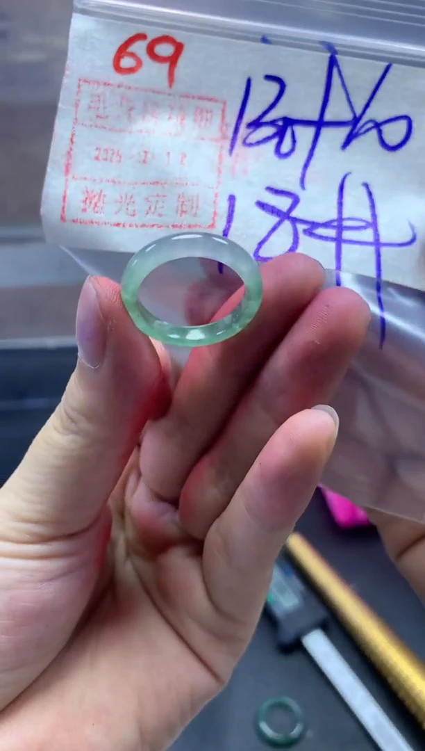未镶嵌定制翡翠戒圈18#140毛货需精细抛光