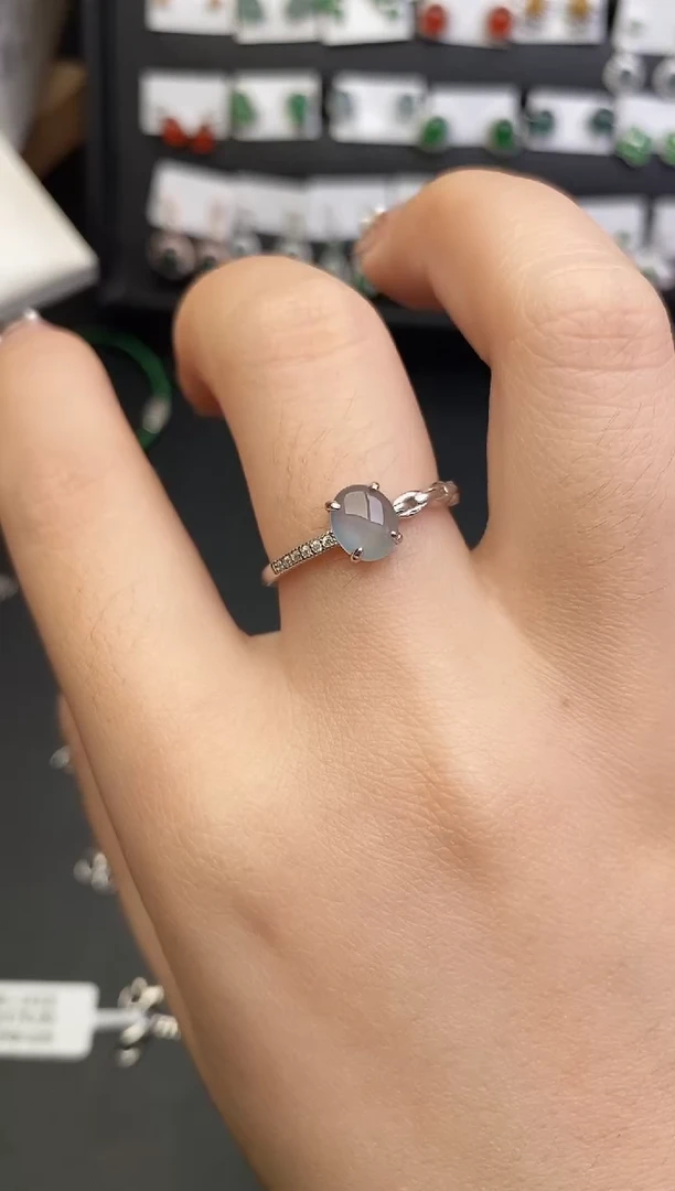 银S925镶嵌戒指翡翠0