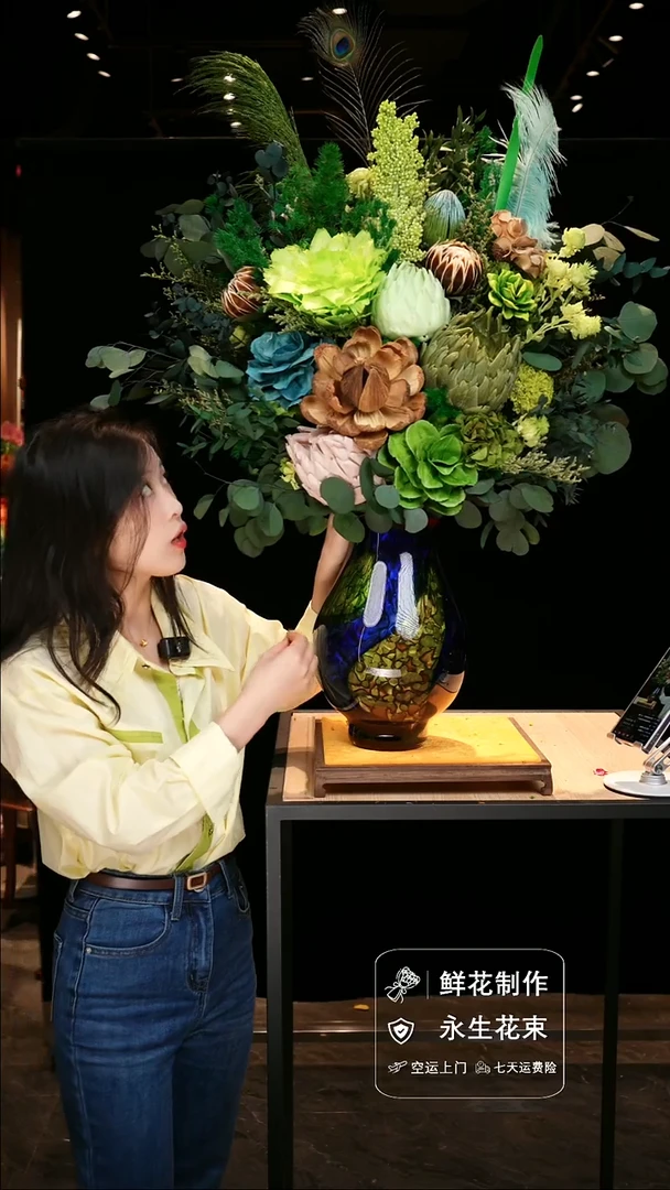 手工艺品琉璃手工花器花束空运包邮送货上门-以图片为准