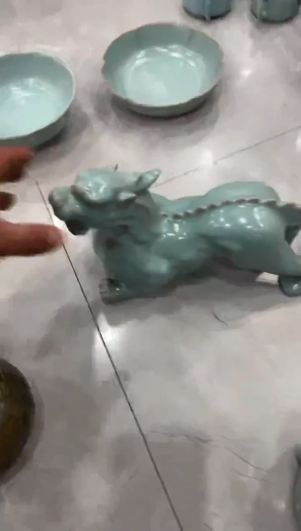 摆件仿古天青貔貅摆件大瑕