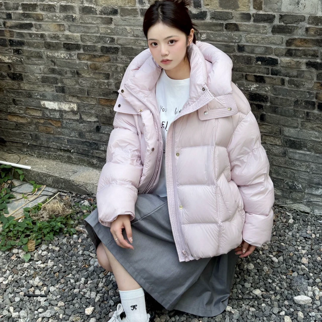 【小眼妹】冬季短款马卡龙配色连帽羽绒服25D-8033