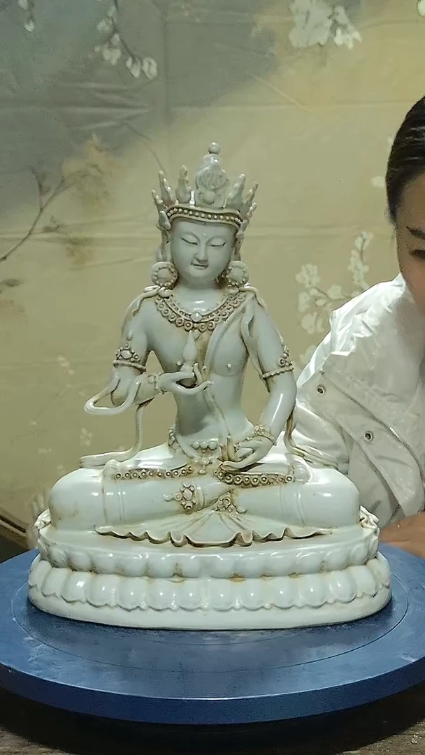 摆件原***人湖田窑造像。。