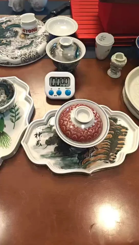 陶熙*茶釉里红盖碗无包装不退换6