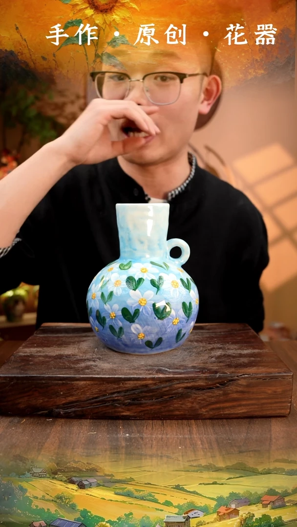 陶瓷A18-14口径5高度16 1-2误差手绘会有色差