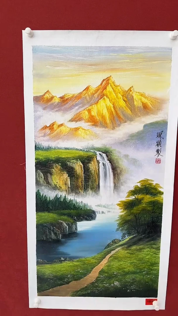 国画杨风顺绘画4.5pc油画山水紫P