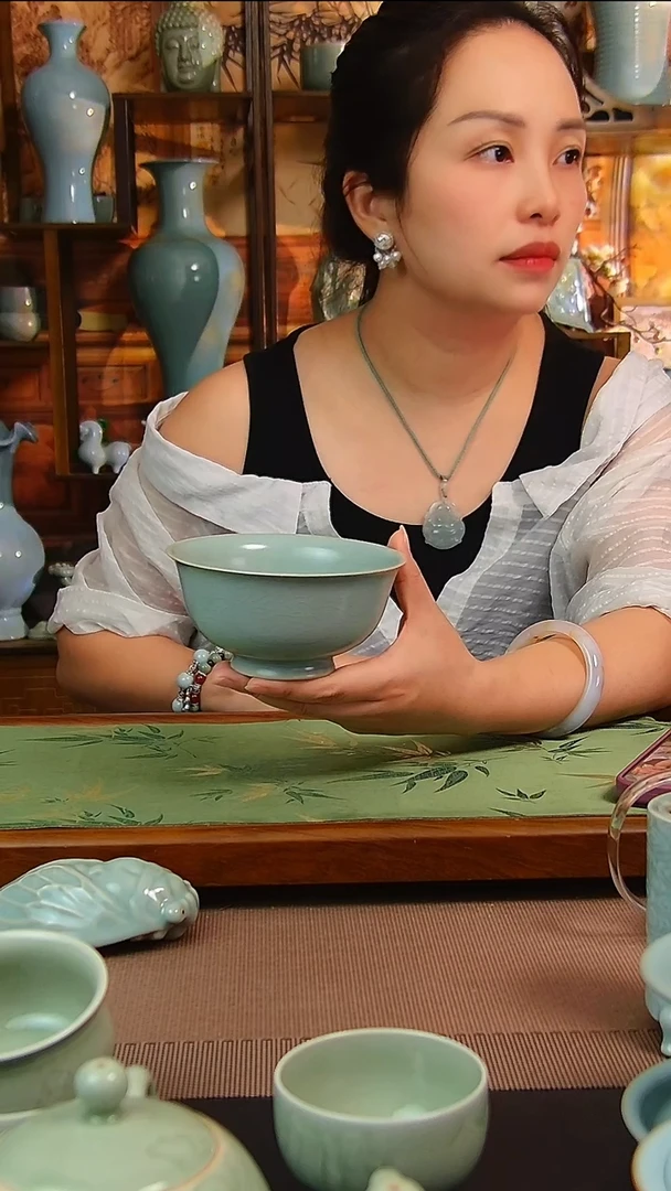 瓷片全手工仿古釉干饭碗，全品