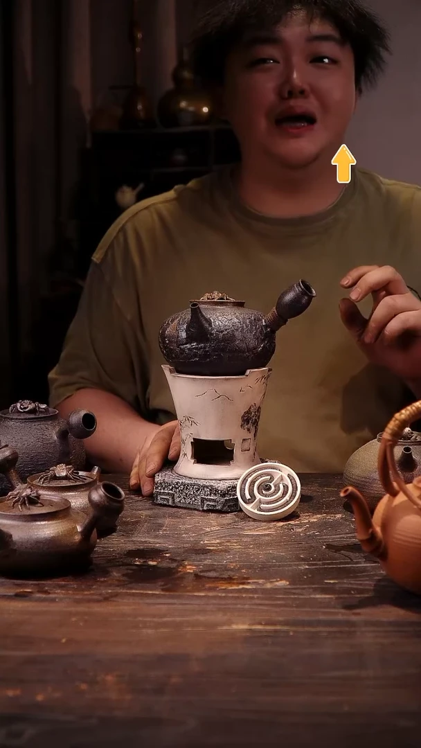 纯手工黑陶侧把加内外三三加电炉丝