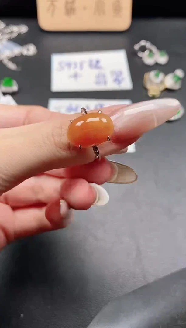 银S925镶嵌戒指翡翠51511