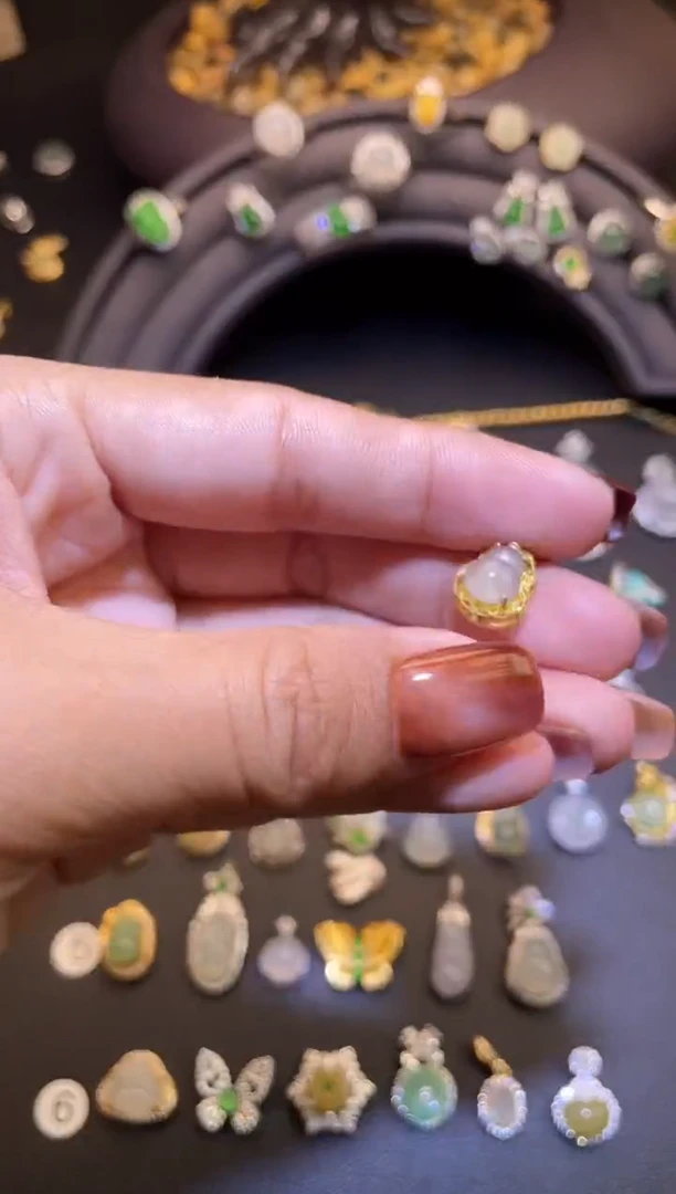 吊坠(不含链)银S925镶嵌翡翠1