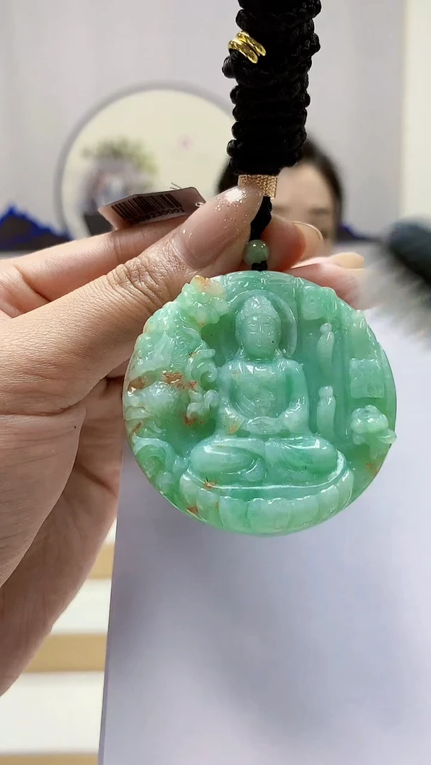 未镶嵌定制翡翠5160MM-毛货挂件115