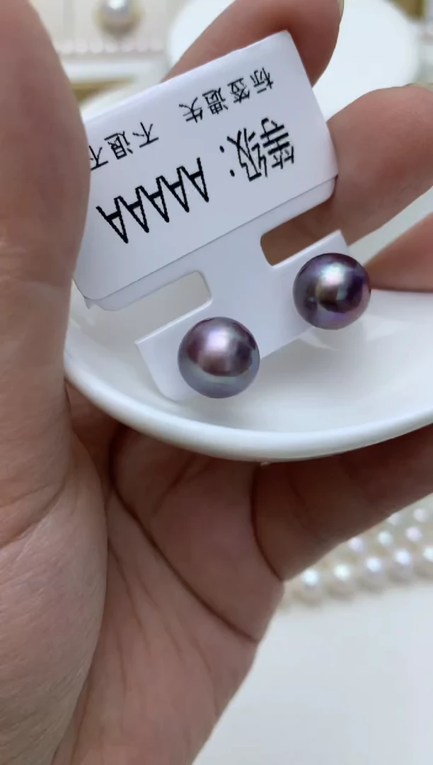 银S925镶嵌耳饰淡水珍珠w70