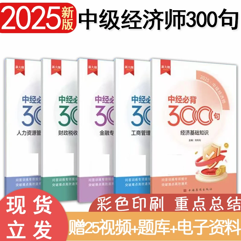 2025年中级经济师必背300句案例300问重点口袋书人力金融工商财税