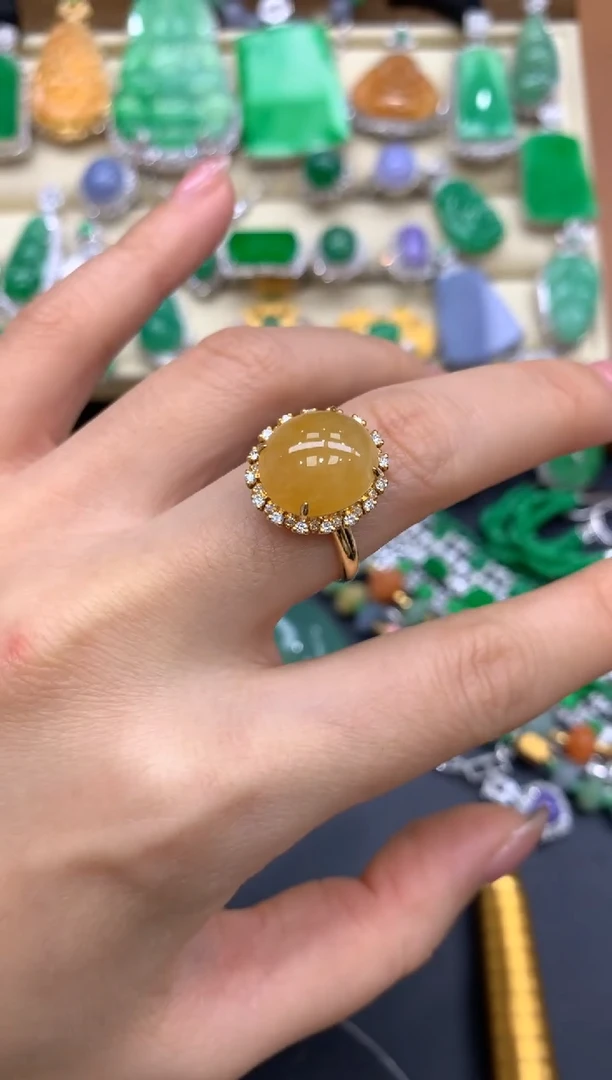 【闪购商品】翡翠戒指18K金镶嵌601-中国好珍宝