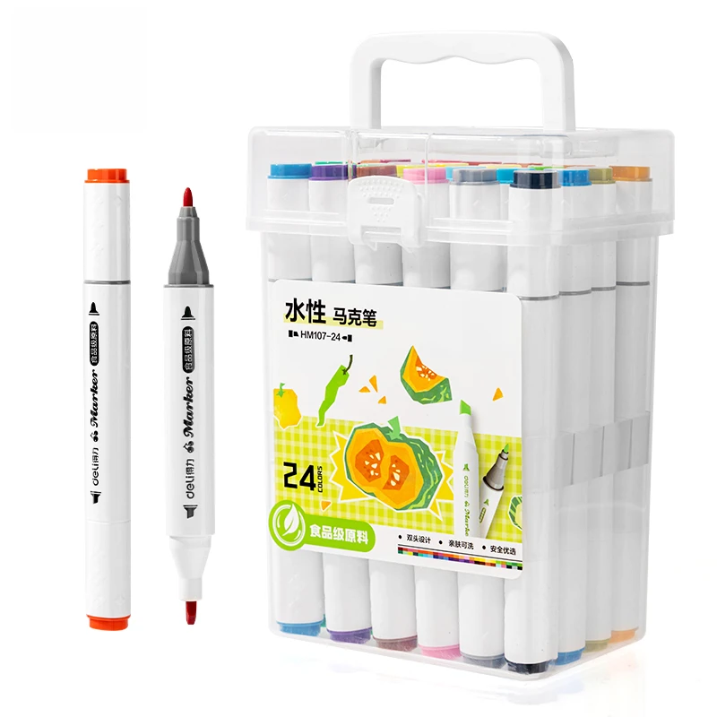 【新疆包邮】PP桶装粗三角杆食品级HM107水性马克笔(混)