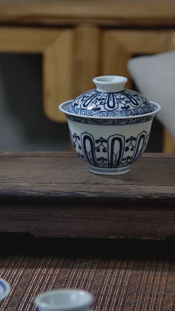 【闪购商品】折葵手工手绘宝相花铃铛盖碗