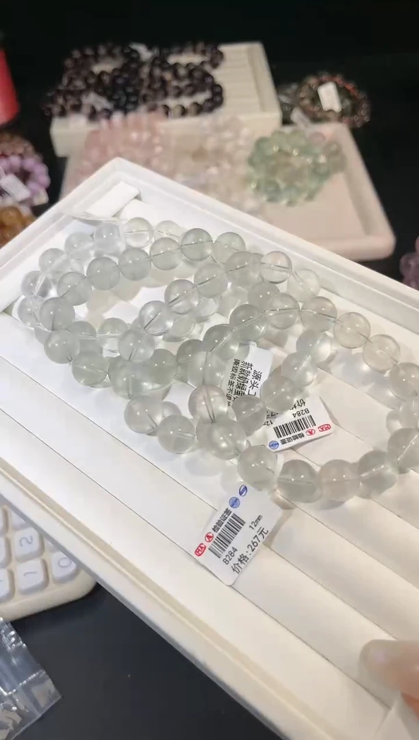 手链未镶嵌萤石多样性发一奶绿12mm