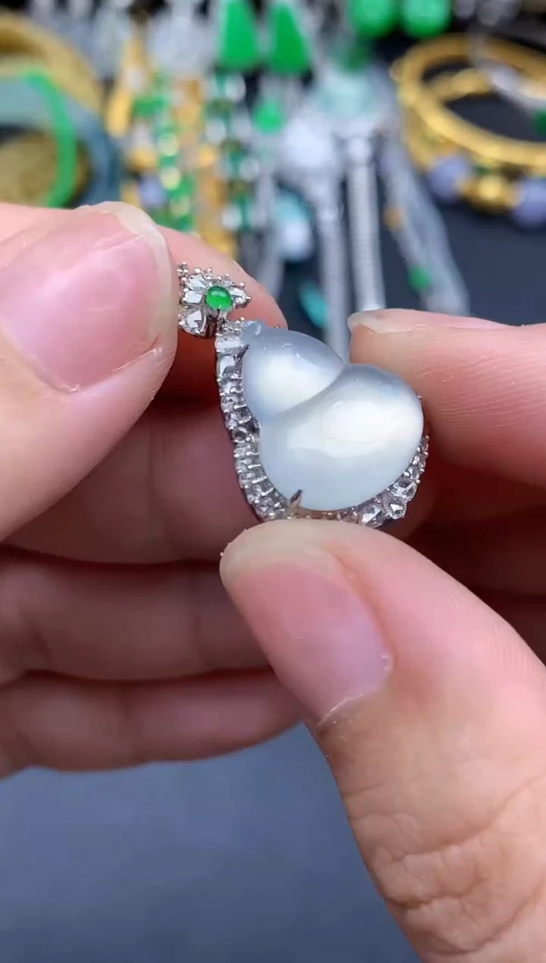 翡翠18K金镶嵌颈饰358-春日珠宝