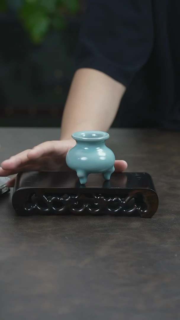 汝瓷香炉 （拾汝）（天青）