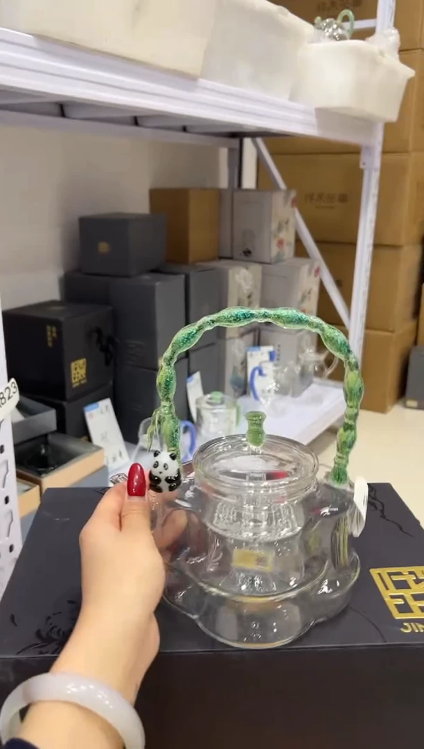 晶言熊猫壶绿金111111