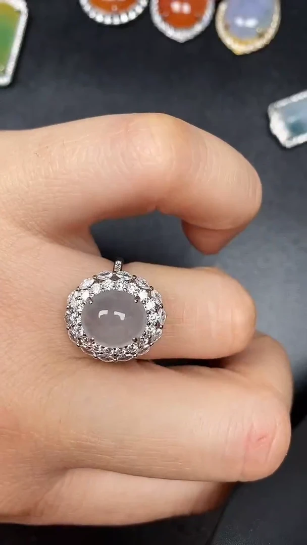 银S925镶嵌戒指翡翠1980