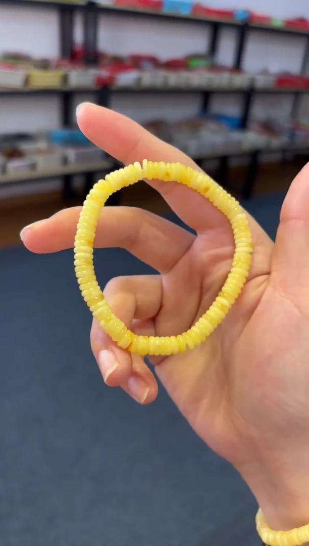 手链蜜蜡未镶嵌6mm蜜蜡药片【大】单圈