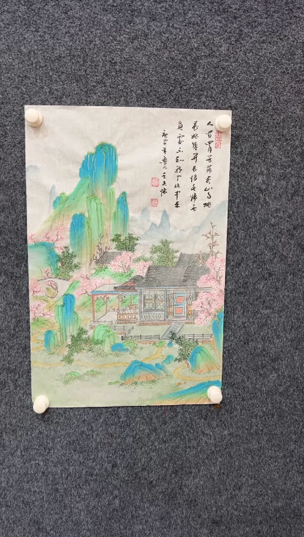 【闪购商品】国画1.17-王夫怀-四尺三开界画-002