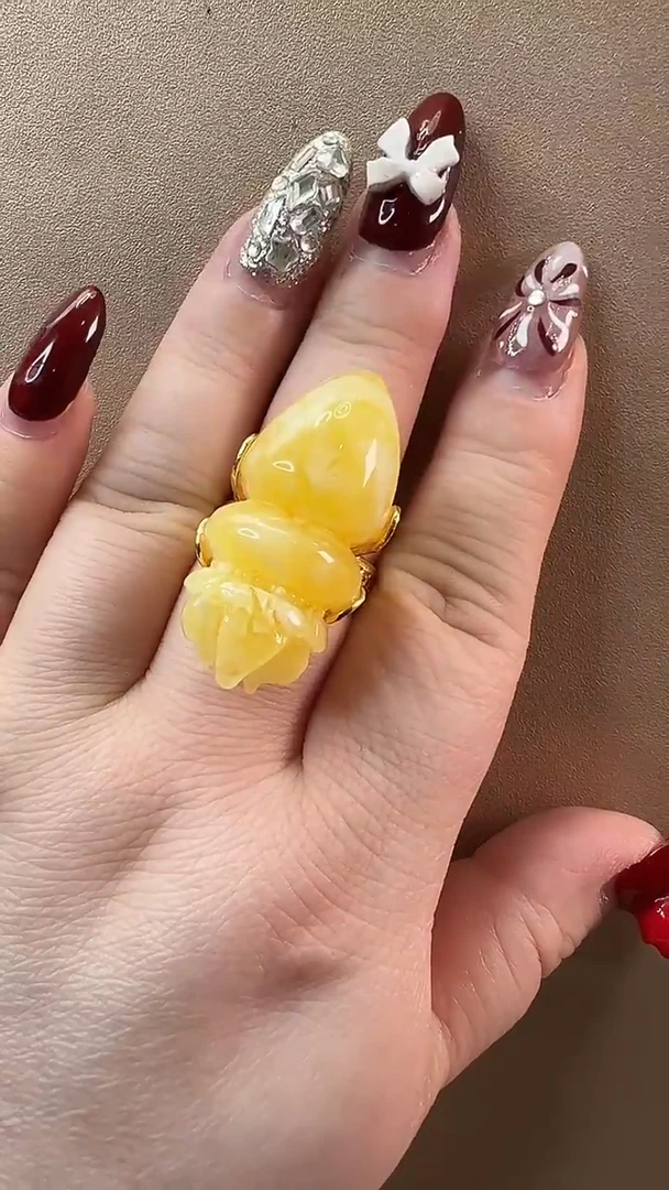 【闪购商品】琥珀戒指未镶嵌戒指