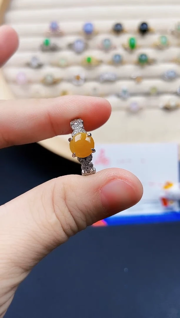 翡翠戒指银S925镶嵌21