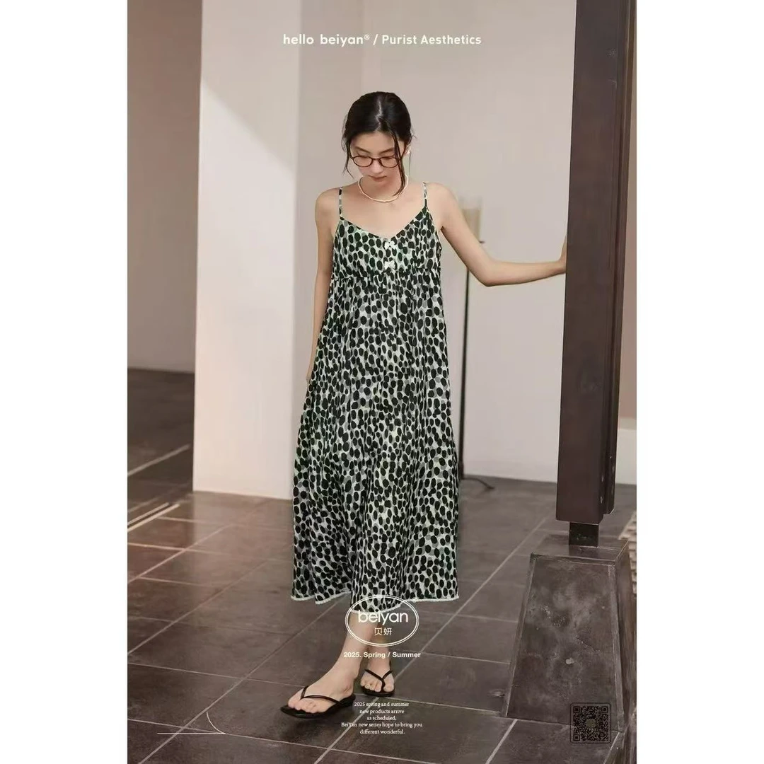 【睡裙】吊带豹纹睡裙492584