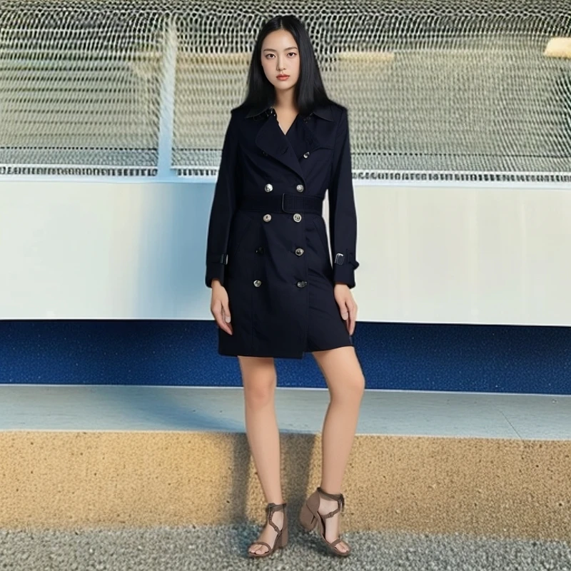 全新未使用 BURBERRY/博柏利 风衣/翻领双排口外套/UK4码/8465343